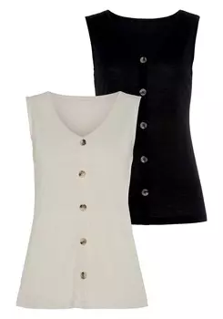 Топ LASCANA, цвет Beige/Black