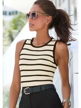 Топ LASCANA, цвет beige-schwarz