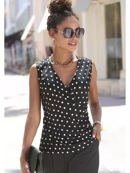 Топ LASCANA, цвет schwarz-wei-bedruckt