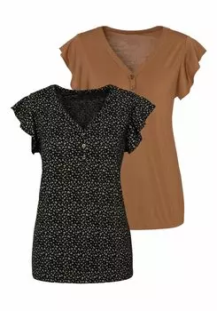 Топ LASCANA Shirt, черный