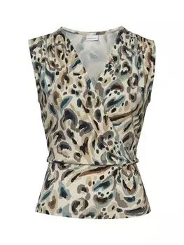 Топ LASCANA Shirt, цвет sand bedruckt