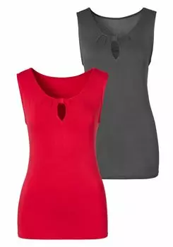 Топ LASCANA Shirt, красный