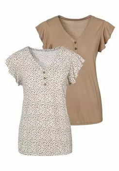 Топ LASCANA Shirt, кремовый