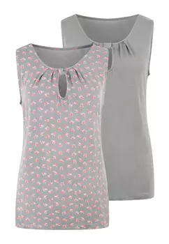 Топ LASCANA Shirt, темно-серый