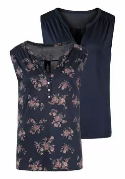 Топ LASCANA Shirt, темно-синий