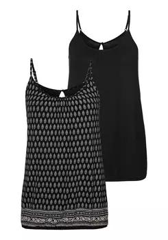 Топ LASCANA Spaghetti, черный