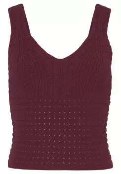Топ LASCANA Strick, цвет aubergine
