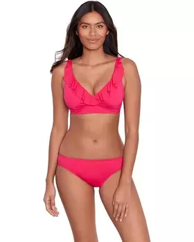 Топ LAUREN Ralph Lauren Beach Club Solids Ruffle Underwire Bikini, розовый