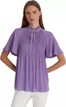 Топ LAUREN Ralph Lauren Pleated Georgette Top, цвет Wisteria