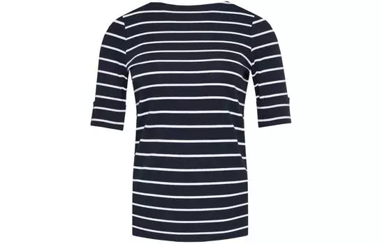 Топ Lauren Ralph Lauren с горизонтальными полосками и вырезом-лодочкой Polo Ralph Lauren, Marine Blue