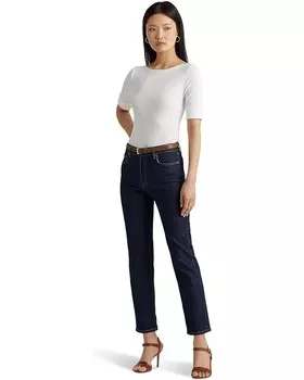 Топ LAUREN Ralph Lauren Stretch Cotton Boatneck, белый