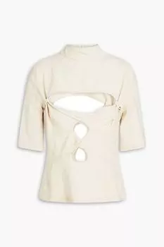 Топ Le Haut Palmi из эластичной шерсти с закрученным вырезом спереди JACQUEMUS, белый