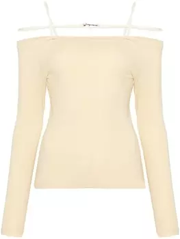 Топ Le Sierra с открытыми плечами Jacquemus, бежевый