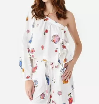 Топ Lea из хлопка с принтом Shell CIAO LUCIA, цвет shell print cotton