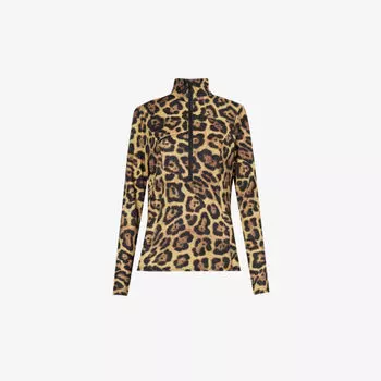 Топ Leona из эластичной ткани с высоким воротником Goldbergh, цвет 7250 jaguar