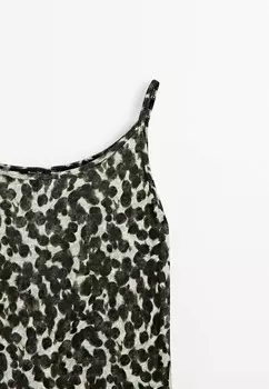Топ LEOPARD STRAPPY Massimo Dutti, светло-коричневый
