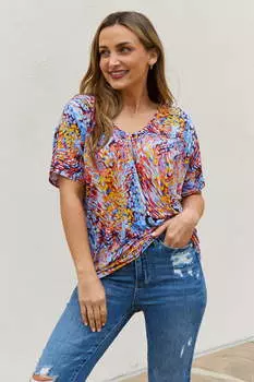 Топ-летучая мышь с принтом в полный размер FASHNZFAB, цвет blue mix