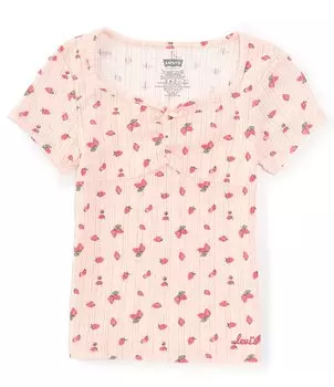Топ Levi's Big Girls 7–16 с короткими рукавами Meet And Greet Daisy, розовый