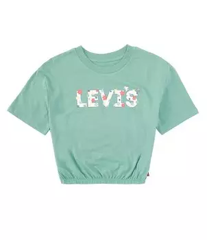 Топ Levi's Big Girls 7–16 с короткими рукавами Meet And Greet с цветочным принтом, зеленый