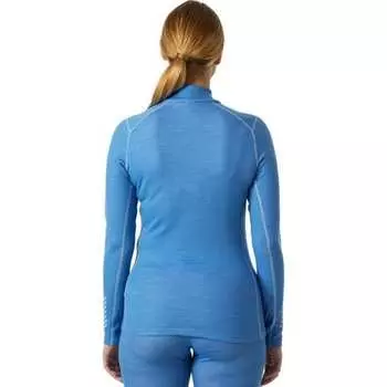 Топ Lifa Merino Midweight с молнией 1/2 и графическим принтом — женский Helly Hansen, цвет Ultra Blue Star Pixel