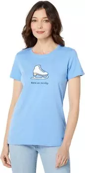 Топ Life is Good Have An Ice Day Skate Short Sleeve CrusherCrew, цвет Cornflower Blue