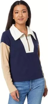 Топ Lilla P Color-Block Waffle 1/2 Zip, цвет Navy Color-Block