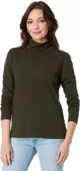 Топ Lilla P Puff Sleeve Turtleneck, цвет Loden