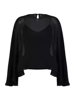 Топ Lilly из шифона и бретельки Halston, черный