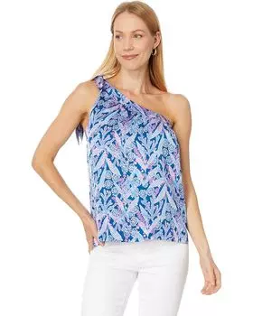 Топ Lilly Pulitzer Bexler One Shoulder Top, цвет Barton Blue Star Gazing