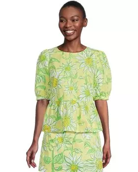 Топ Lilly Pulitzer Hisli Short Sleeve Top, цвет Limoncello Sunbelievable