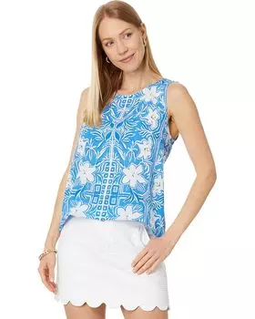 Топ Lilly Pulitzer Iona Sleeveless Top, цвет Lunar Blue My Flutter Half Engineered Woven Top