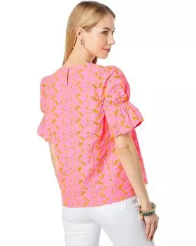 Топ Lilly Pulitzer Lailah Top, цвет Pink Isle Psychedelic Swirl Eyelet