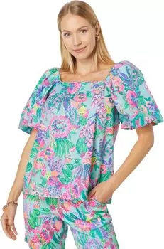 Топ Lilly Pulitzer Lettie Short Sleeve Cotton, цвет Multi Me and My Zesty