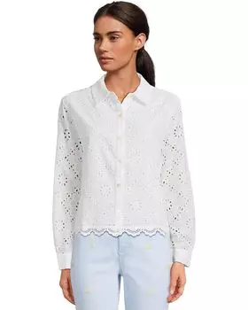 Топ Lilly Pulitzer Singrid Eyelet Top, цвет Resort White Beach Haven Eyelet