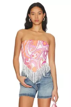 Топ Line & Dot Mara Fringe Scarf, цвет Pink Multi