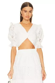 Топ Line & Dot Pixie Knot, белый