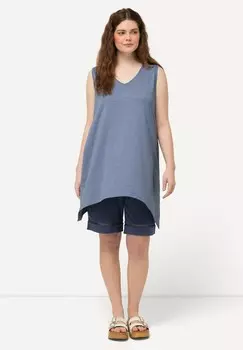 Топ LINE PUNTZOOM V-HALS MOUWLOOS Ulla Popken, синий