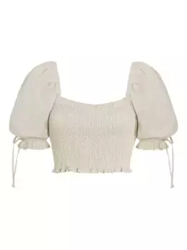 Топ Lisanza с присборенными рукавами-буфами Faithfull the Brand, нейтральный