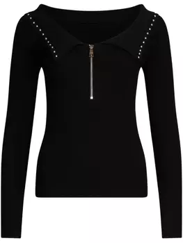 Топ LIU JO с молнией и заклепками, черный