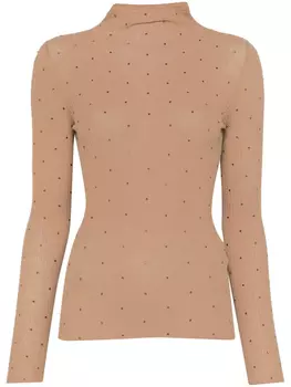 Топ LIU JO, украшенный кристаллами, коричневый