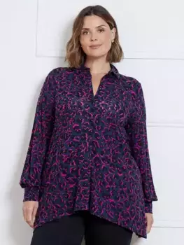 Топ Live Unlimited Curve Leopard Print Hank Hem, разноцветный