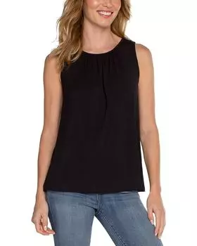 Топ Liverpool Los Angeles A-Line Sleeveless Ultra Soft Knit Top with Keyhole, черный