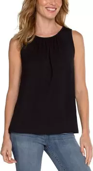 Топ Liverpool Los Angeles A-Line Sleeveless Ultra Soft Knit Top with Keyhole, черный