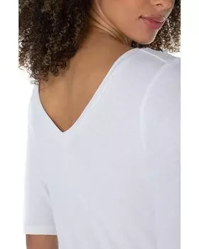 Топ Liverpool Los Angeles Elbow Sleeve Reversible Rib Knit Top, кремовый