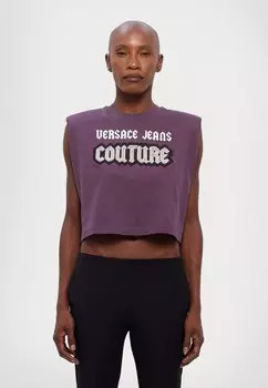 Топ LOGO GOTH PATCH Versace Jeans Couture, фиолетовый