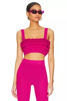 Топ Lovers and Friends Razi Ruffle Knit Crop, цвет Hot Pink