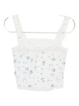 Топ LoveShackFancy Vietta, белый