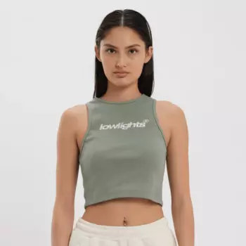 Топ Low Lights Studios Basic Crop Top, зеленый/белый