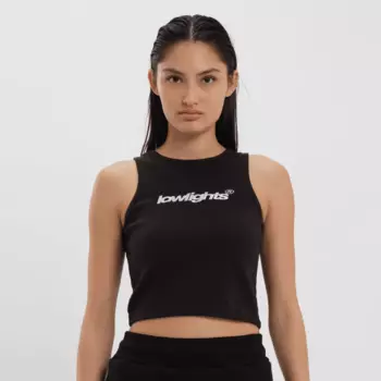 Топ Low Lights Studios Basic Crop Top, черно-белый