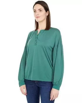 Топ Lucky Brand Boho Woven Mix Top, цвет Blue Spruce